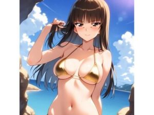 ガル〇ン  西〇しほ  金ビキニ(ベルナップ画廊) [d_611618]