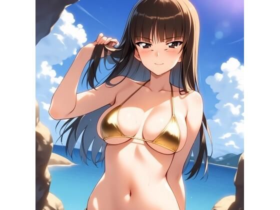 ガル〇ン  西〇しほ  金ビキニ(ベルナップ画廊) [d_611618]