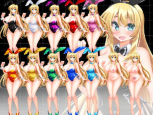 【立ち絵素材】カラーバニーガール(水の木) [d_617056]