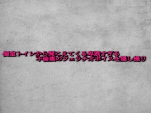 個室トイレから聞こえてくる卑猥すぎる不倫妻のフェラチオボイスを隠し撮り(ガールズコレクション) [d_620240]