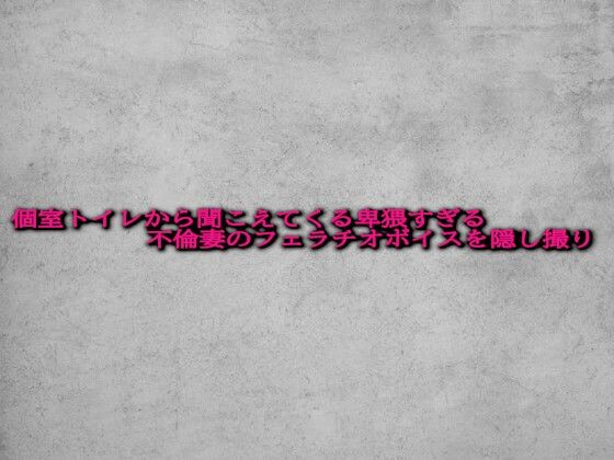 個室トイレから聞こえてくる卑猥すぎる不倫妻のフェラチオボイスを隠し撮り(ガールズコレクション) [d_620240]
