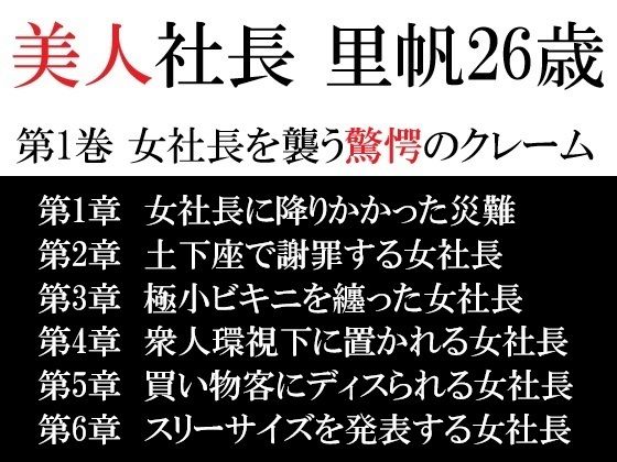 美人社長 里帆26歳 第1巻 女社長を襲う驚愕のクレーム(海老沢  薫) [d_615940]
