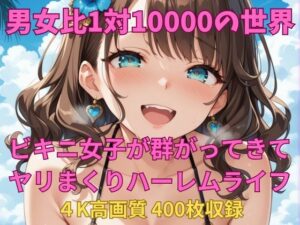 男女比1対10000の世界 ビキニ女子とセックスし放題でちんぽが乾く暇もないヤリ放題ハーレムライフ！！(TailorFetiAI-Pix) [d_630057]
