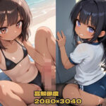 日焼けしたちっぱいな妹にエッチなことしてもらった 「お兄ちゃん生で入れてもいいよ（はーと）」(nes_aiart) [d_630371]