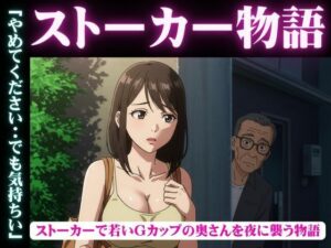 ストーカー物語｜若いGカップの奥さんを夜に襲う物語(性欲モンスター企画) [d_631421]