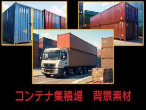 コンテナ集積場  背景素材(豊川内角) [d_633377]