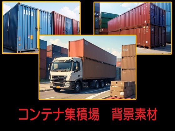 コンテナ集積場  背景素材(豊川内角) [d_633377]