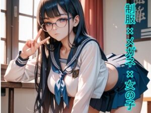 制服×メガネ×女の子(しろくろ) [d_642004]