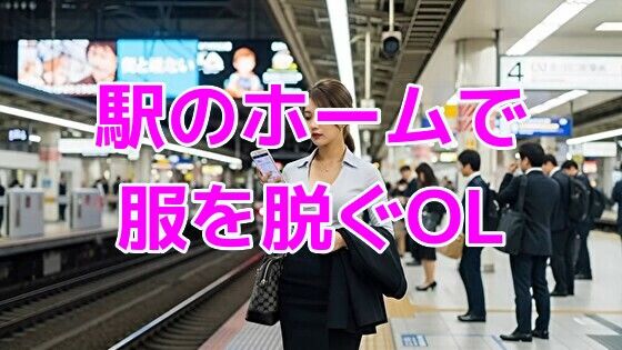 駅のホームで服を脱ぐOL(ノーマルアブノーマル) [d_643245]