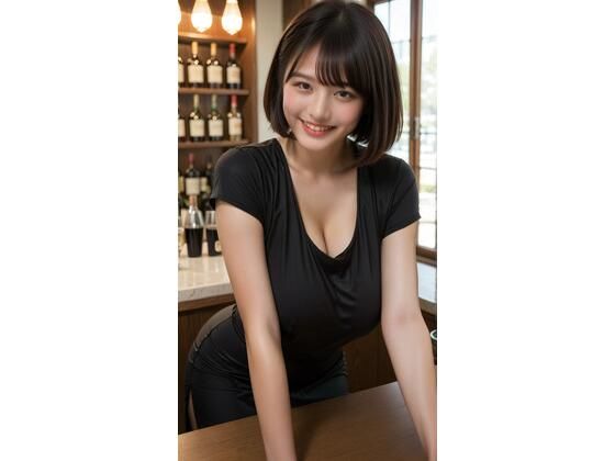 Gカップりかちゃん後ろにお客さんがいるがたわわなお胸を見せてくる(むちむち女の子) [d_649149]