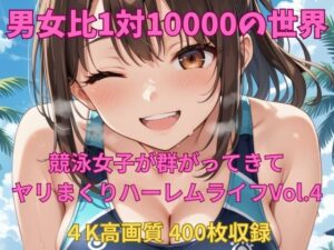 男女比1対10000の世界 競泳女子とセックスし放題でちんぽが乾く暇もないヤリ放題ハーレムライフ！！Vol.4(TailorFetiAI-Pix) [d_650847]