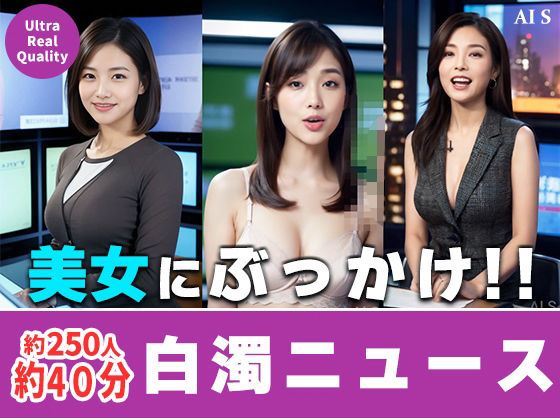 【約40分】『白濁ニュース』 清楚な笑顔に、白濁の雨。-AIで描く究極の美女達-(AIで絶世の美女を作る) [d_654347]