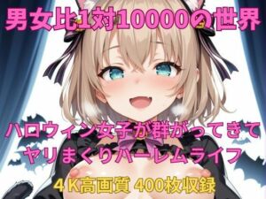 男女比1対10000の世界 ハロウィン女子とセックスし放題でちんぽが乾く暇もないヤリ放題ハーレムライフ！！(TailorFetiAI-Pix) [d_665148]