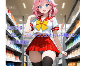 絶対領域〜黒ニーハイソックスの太ももを眺める〜（JK制服編）縦型(120×75の部屋) [d_665871]