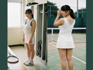 テニスウエアの爆乳アイドル(AI busty women) [d_668161]