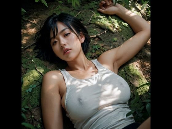 森の中でタンクトップを脱いだお姉さんを押し倒した（セリフなし  AI画像集）(シックススイートナイン) [d_670557]