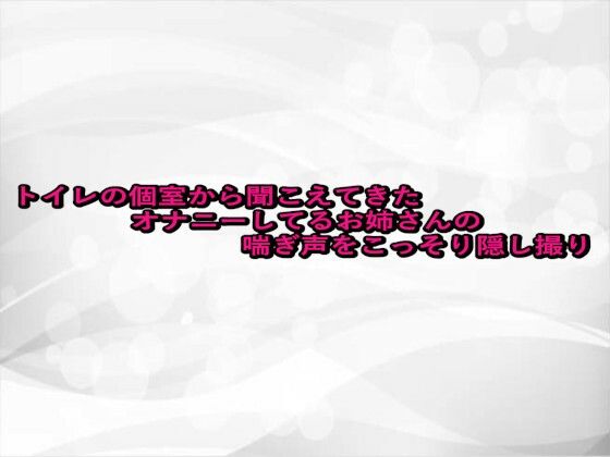トイレの個室から聞こえてきたオナニーしてるお姉さんの喘ぎ声をこっそり隠し撮り(淫らな実録ボイス) [d_675075]