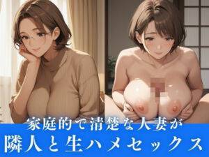 家庭的で清楚な人妻が隣人と生ハメ不倫セックス(からふるず) [d_604984]