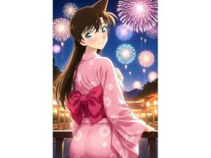 毛〇蘭  浴衣で花火(HKMアート) [d_611673]