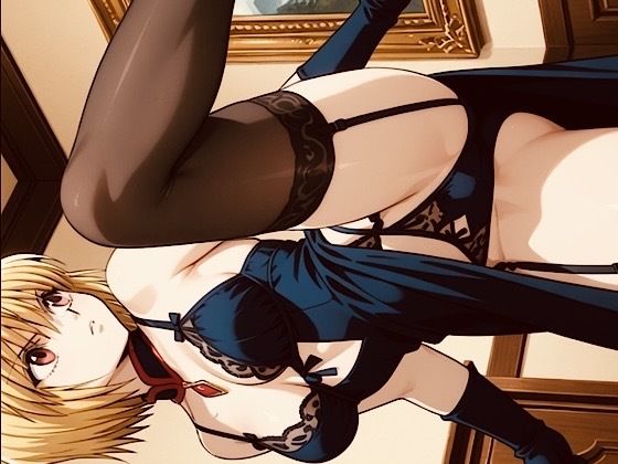 【女戦士】黒下着を念能力で覗き見屈辱！(紺のソックス) [d_656426]