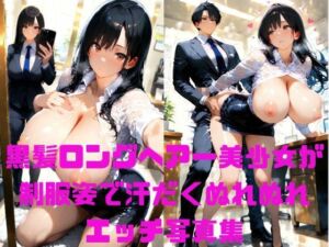 黒髪ロングヘアー美少女がスーツ姿で汗だくぬれぬれエッチ写真集【AIグラビアモデル】(AI MODEL Creation) [d_660367]