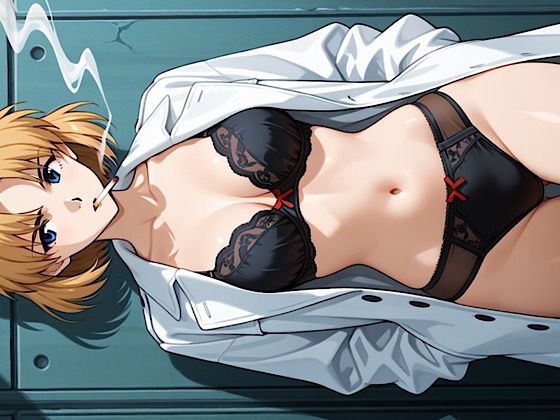 【女博士】黒下着以外ありえないわ！(紺のソックス) [d_661836]