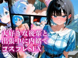 会社に内緒で付き合っている大好きな後輩と出張中に内緒でコスプレSEX（リゼロ レム編）(オズのアダルト使い) [d_665819]