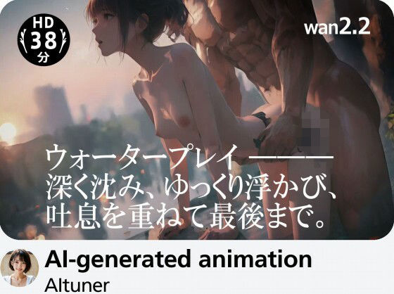 【38分HD】ウォータープレイ ―― 深く沈み、ゆっくり浮かび、吐息を重ねて最後まで。(AItuner) [d_678841]