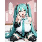ビッチ設定の爆乳初音◯クに誘惑されてらぶらぶアヘ顔えっち！CG集(AAiAi) [d_682413]