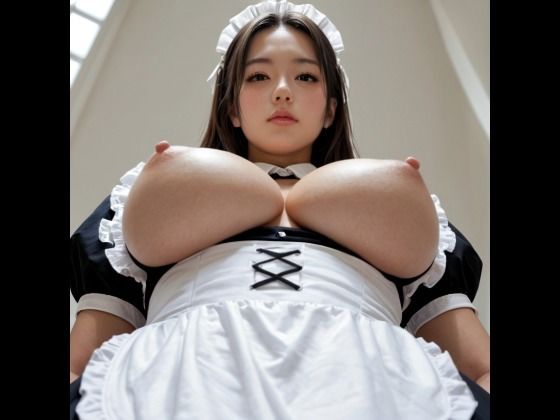 爆乳メイドを下から見上げる（セリフなし  AI画像集）(ファンタスセレブリティ) [d_683558]