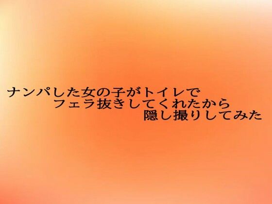 ナンパした女の子がトイレでフェラ抜きしてくれたから隠し撮りしてみた(とろけるオナサポサークル) [d_687384]