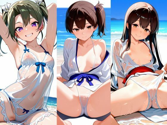 【艦○れ】空母〇娘エロ動画  加賀  赤城  瑞鶴  蒼龍  海辺でトップレス(AI美少女研究会) [d_686629]