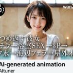 【30分HD】見つめ返す彼女──胸チラ→浴室SEX→3P→スク水→海辺フェラ→屋外本番(AItuner) [d_687848]