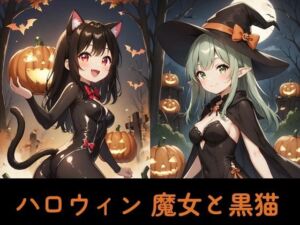 ハロウィン 魔女と黒猫(なきんの小部屋) [d_691833]
