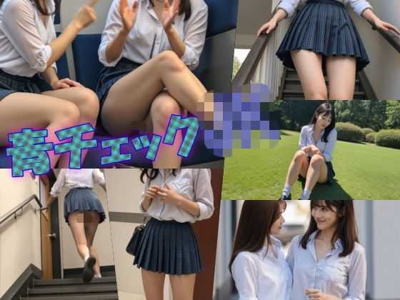 青チェックスカートのJKの動画(AI Library) [d_693156]