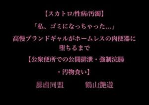 【スカトロ/性病/汚濁】「私、ゴミになっちゃった…」高慢ブランドギャルがホームレスの肉便器に堕ちるまで【公衆便所での公開排泄・強●浣腸・汚物食い】(暴虐同盟) [d_706567]