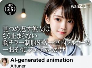 【35分HD】見つめ返す彼女はもう止まらない──胸チラ→制服SEX→室内フルコース→おそうじフェラぶっかけ(AItuner) [d_702984]