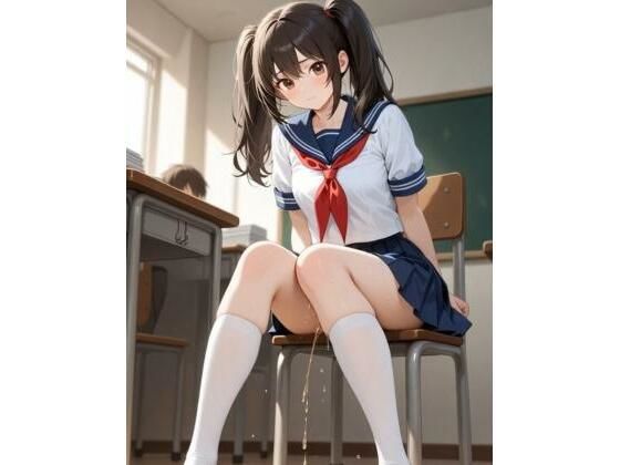 椅子に座った状態でおもらし(スクールおもらし) [d_709315]