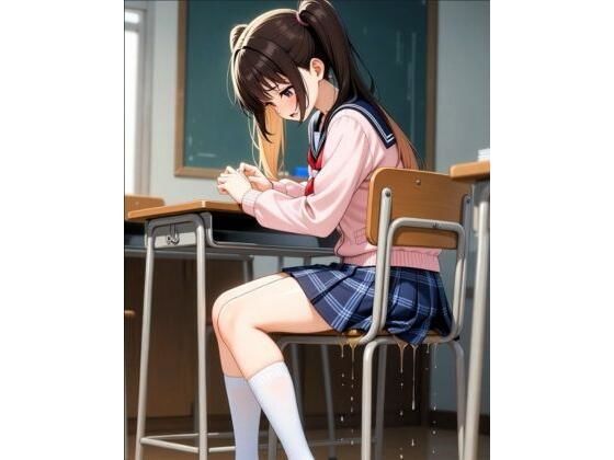 ピンク色カーディガン  教室  おもらし(スクールおもらし) [d_709327]