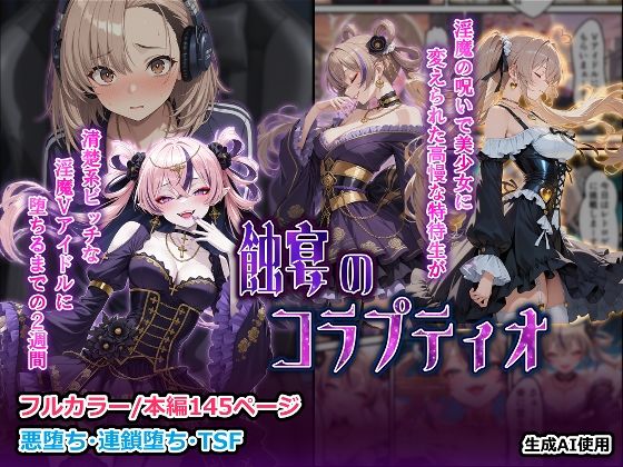 蝕宴のコラプティオ  淫魔の呪いで美少女に変えられた高慢な特待生が、清楚系ビッチな淫魔Vアイドルに堕ちるまでの2週間(しにもの) [d_710529]