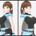 水色の服を着た巨乳のお姉さん（セリフなし  3DCGモデル  イラスト集）(シックススイートナイン) [d_712718]