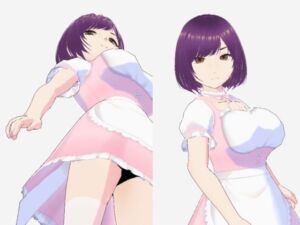 パープルヘアの巨乳の女性（セリフなし  3DCGモデル  イラスト集）(アフェアーアモーレ) [d_715249]