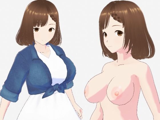 白いワンピースにデニムを羽織ったデートファッションのお姉さん（セリフなし  3DCGモデル  イラスト集）(パイアールフロンティア) [d_718071]