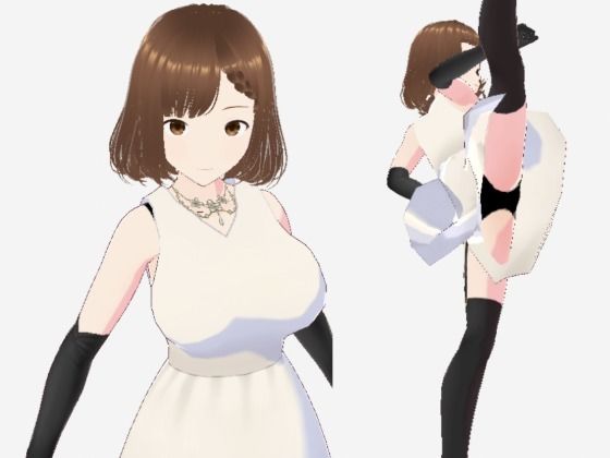 スカートの下にガーターストッキングを着たレディ（セリフなし  3DCGモデル  イラスト集）(アンリアルパイヤン) [d_715375]