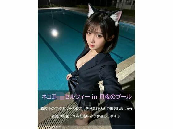 【PDF版】ネコ耳JKセルフィー in 月夜のプール(抹茶パフェ) [d_717975]