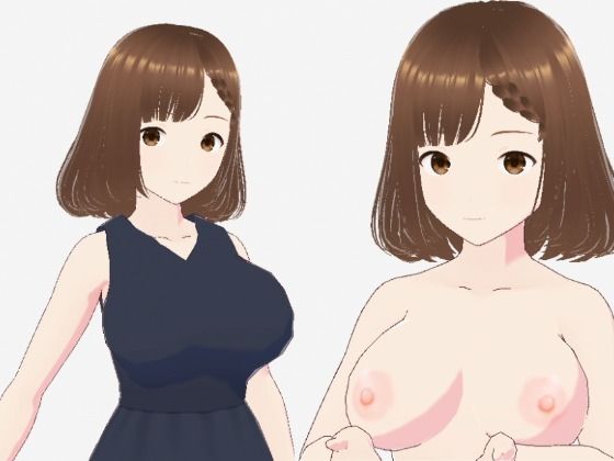 黒いワンピースの巨乳のお姉さん（セリフなし  3DCGモデル  イラスト集）(シックススイートナイン) [d_719438]