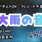 大雨の音/5分間【アダルトOK！クレジット不要！動画素材、ASMRにも！】(フェチリズムセンター♪) [d_721267]