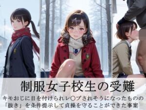 制服女子校生の受難   -キモおじに目を付けられ、レ〇プされそうになったものの 「抜き」を条件提示して貞操を守ることができた事案-(ふぁい) [d_722542]