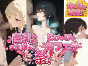 巨乳学生10人大おフェラ祭開催！えっちなおっぱいしている女の子のお口にパコパコ！！爆乳縦乳で幸せいっぱいエッチ学生集合！(おうまさん) [d_723929]