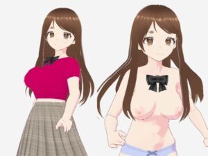 赤いシャツに蝶ネクタイの巨乳美女（セリフなし  3DCGモデル  イラスト集）(アフェアーアモーレ) [d_725498]